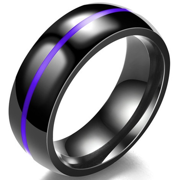 Jude Jewelers 8MM Classical Black Stainless Steel Ring Plain Wedding