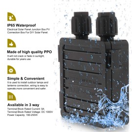 Solar Junction Box PV Connector with 2 Diodes for Solar 0W-170W 6A