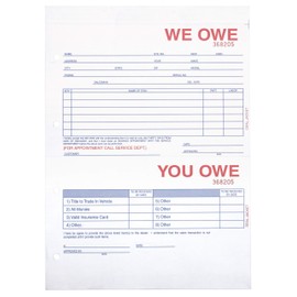 SSWBasics 3-Part We Owe You Owe Form - 8 1/2" W x 11" H - Pack of 100