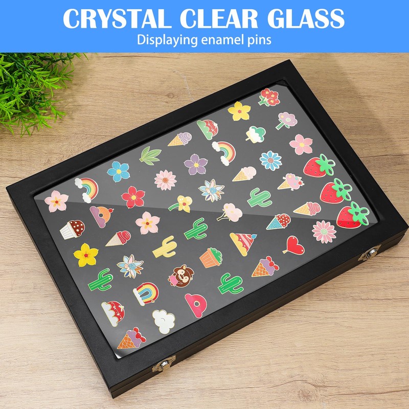 JOUTYFOR Enamel Pin Display Case, 13.8" X 9.4" Pin Collection