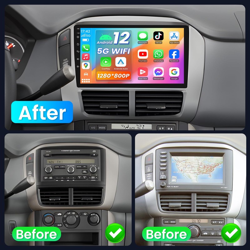 Radio for Honda Pilot 2006 2007 2008: 4 Core 64G