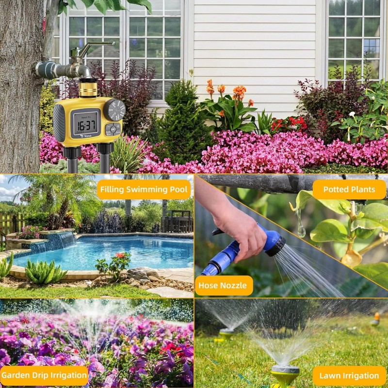 TRJZWA Sprinkler Timer Brass Swivel Water Timer for Garden Hose