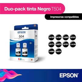 Epson Ecofit Botellas de Tinta Color Negro T504 2 Unidades