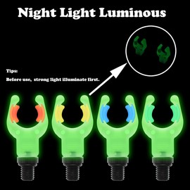 OKVGO 4pcs Carp Fishing Rod Butt Rests Gripper with Magic Magnet Clips for Pod and Bank Stick Holder New Model (White Clear (Luminous))