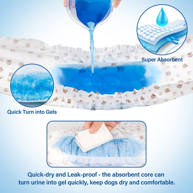Pet Soft Dog Diapers Male - Disposable Male Dog Wraps