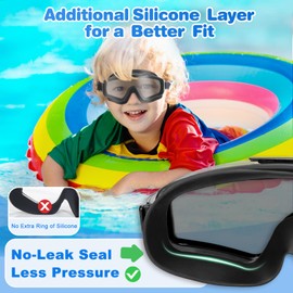 EverSport 2 Pack Kids Swim Goggles Frame Less Design Anti-fog UV Protection Clear Wide Vision No Leak, Water Pool Swimming Goggles for kids 6-14 8-14 8-12 Youth Children Boys Girls