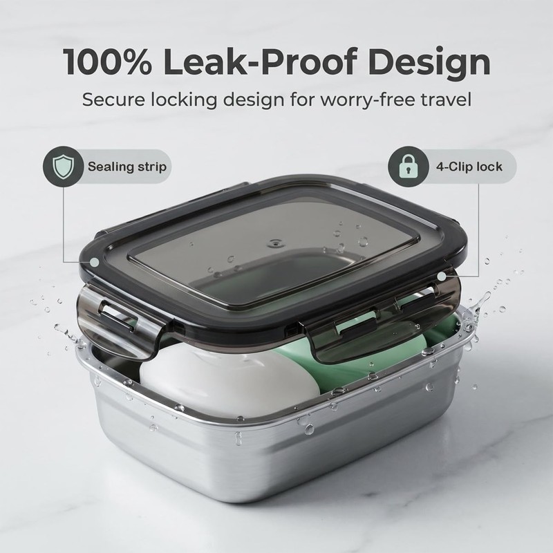 Vonpri Stainless Steel Travel Soap Case, Airtight Snap Lock Lid