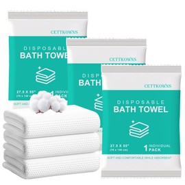 Cettkowns 9 Count Disposable Bath Towels, Camping Towel, Gym Towel, Barber Towel, Large Size 27.5"x55", Portable, Thickened, Absorbent, Individually Packed for Travel, Hotel, Camping, Spa, Business