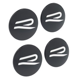 Volkswagen 000071213F Dynamic Hub Caps (Pack of 4) Black Gloss with R Logo for Original VW Alloy Wheels with Standard Wheel Hub Cap 5G0601171 or 5H0601171