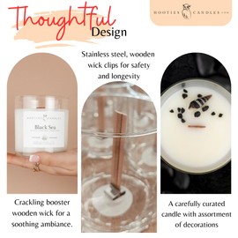 Hooties Candles Black Sea Scented Candle – Ozone, Sea Salt, Sandalwood and Dark Musk Scented Candles – Gifts for Dad, Mom, Friends & Men – Made in USA - 8oz Coconut Soy Candle - Masculine Candle