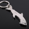 Shark Bottle Top Opener Keyring, 8.8 cm Metal Alloy, Silver