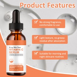 Vitamin C Serum, Anti-Ageing Serum, Vitamin C Face, with Vitamin E and Hyaluronic Acid, Moisturises, Nourishes the Skin, Brightens Skin Tone and Counteracts Skin Ageing (30 ml)