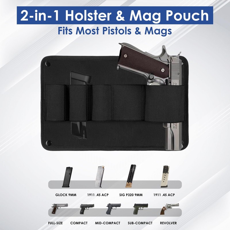 Threehome Upgraded Pistol & Magazine Pouch for Gun Safe Door