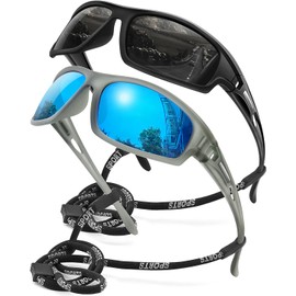 AWGSEE Polarized Sports Sunglasses for Men 100% UV Protection Wrap Around Unbreakable Sun Glasses for Fishing Driving