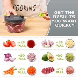 Sinnsally Manual Onion Cutter, Onion Chopper with Cable, Vegetable Cutter, Manual Vegetable Cutter, Multi-Chopper, Flash Chopper Garlic Chopper Universal Chopper (520 ml)