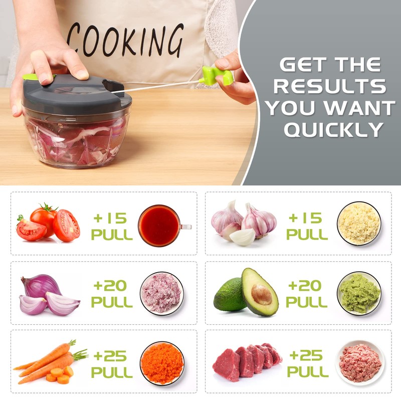 Sinnsally Manual Onion Cutter, Onion Chopper with Cable, Vegetable Cutter,