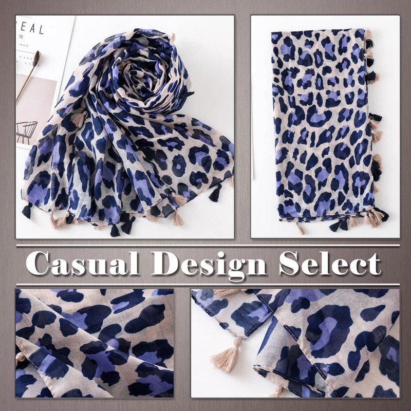ONE LIMITATION SF007 Women's Stole, Leopard Pattern, Stylish, Large, Casual,
