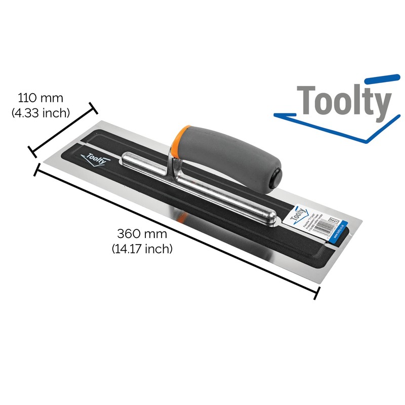 Toolty Ultra Flexible Plaster Finishing Skimming Trowel - Stainless Steel