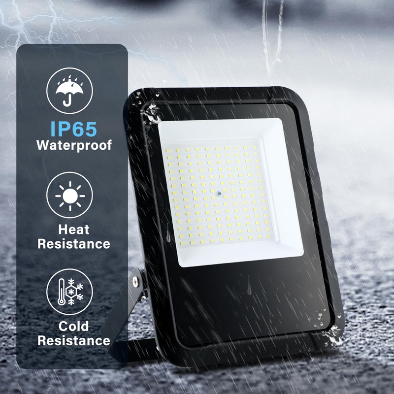 Simple Deluxe 2 Pack 100W Flood Lights Outdoor, 10000LM Daylight
