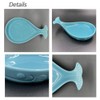 Ceramic Spoon Rest for Kitchen with Wooden Spoon, Whale Shape,