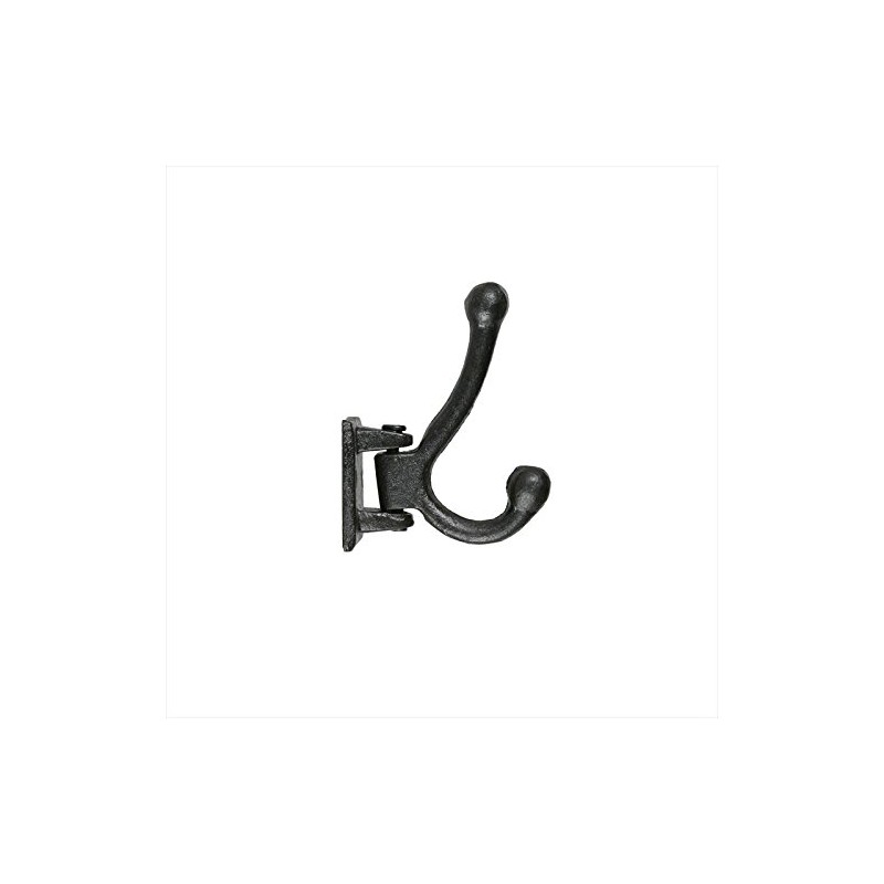 Dulton Iron Parts Double Swing Wall Hook, Antique Black, Height