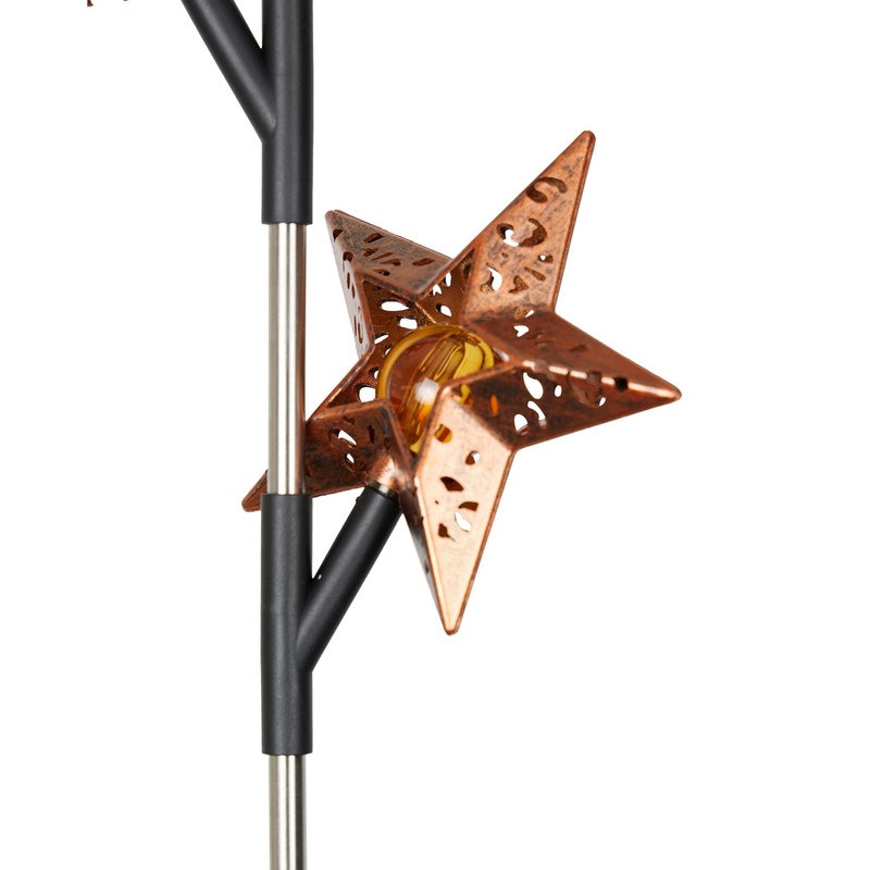 Alpine Corporation 38" Tall Solar Celestial Garden Stakes with Warm