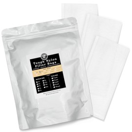 Gutenberg's Bolsas de nailon resistentes de 3 x 6 pulgadas, 25 – 50 paquetes, bolsas de filtro de té, todos los tamaños de micrones (25 unidades, 25 micras (u))