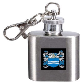 Sprotton Family Crest Surname Coat of Arms 1oz Hip Flask Kerying Engraved