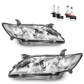 KarSpareHub Anti-Fogging Headlights Assembly W/Bulbs for 2007 2008 2009 Toyota Camry Headlamp Replacement Automotive Driver & Passenger Side
