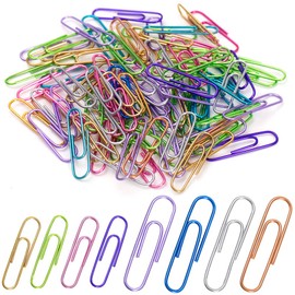 Paper Clips, 200pcs Jumbo and Medium （2 inch & 1.3 inch） Colored Clip, Large PaperClips Assorted Colors Sizes, Paper Clips for Paperwork Office School and Personal Use