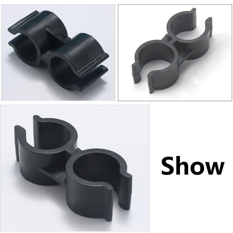 Pack of 20 Double Clamps Pipe Clamps PVC Plastic Shelf