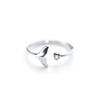 niumanery 925 Sterling Silver Solid Ring Exquisite Whale Tail Plain
