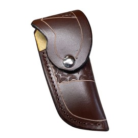 Carl Thomas Leathers Right Hand Knife Holster Fits Buck 110 Knife, Folding Knife Holder with Snap Flap, Sheath Only
