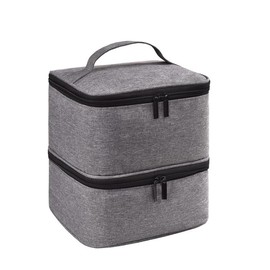 2025 Summer Double Layer Nail Polish Storage Everyday Bags, Makeup Bag Set, Nail Art Organizer, Durable Cosmetic Storage Zipper Makeup Organizer Travel ( Bag Only), Girlfriend Gifts, Cosmetics Organizer, Makeup Pouch, Makeup Case, Travel Essentials:_Grey_one-size