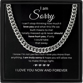 Gifted Happiness Sorry Necklace for Him Sorry Gift Apology Gift For Partner Gift For Him Gift From Wife Gift From Girlfriend Birthday Gift For Man