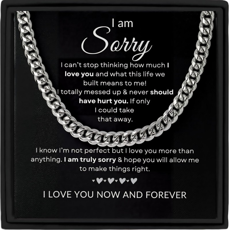 Gifted Happiness Sorry Necklace for Him Sorry Gift Apology Gift