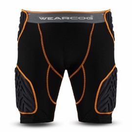 WEARCOG Adult Football Girdle for Men's | 5 Padded Integrated Football Pads with Hip, Tail, Thigh Pads and Cup Pocket | Black Extra Large Size