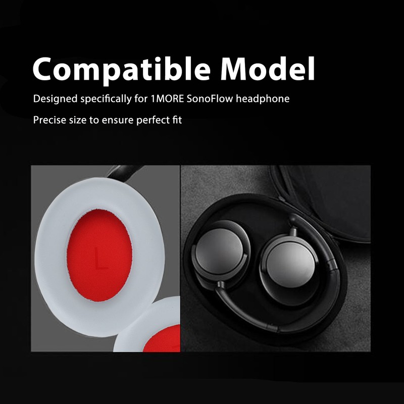 Headphone Earpads Replacement Protein Leather Headset Ear Cushions for 1MORE