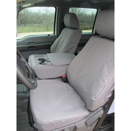 Durafit Seat Covers,F486-X4, Made to fit 2014 Ford F150 or 2015-2022 F250-F550 XLT and Lariat, 40/20/40 Split Seat with Opening Center Console, Exact Fit Seat Covers in Taupe Automotive Twill