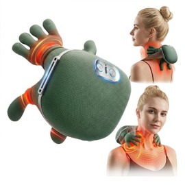 GDHMN Portable Neck and Shoulder Massager with Soothing Heat, 4D Deep-Kneading Rechargeable Massage Device for Back and Body Use at Home, Office or On the Go