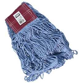 Rubbermaid Commercial Products Super Stich Blend Mop, 5-Inch Blue Headband, Large, Heavy Duty Industrial Wet Mop for Floor Cleaning Office/School/Stadium/Lobby/Restaurant, Pack of 6