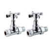 iBathUK Regency Thermostatic Radiator Valve,Solid Brass,Straight Radiator Valve Pair, Universal