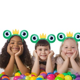 NENMATTE Frog Crown Headband Frog Eyes Headbands,Funny Frogs Hair Head Band for Festival Party Frogs Costume Hairbands Greenfrog Headpiece Animal Theme Cosplay Hair Accessories for Women Girls