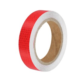 ACROPIX Universal 2.5cm x 10m Red Car Reflective Sticker Reflective Tape Safety Warning Reflective Protector - 1 Pack
