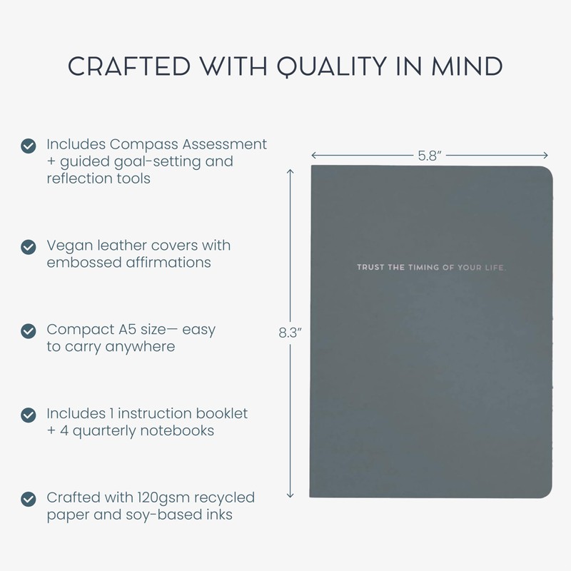 MäksēLife Goal Setting Companion Notebooks - Undated 12-Months Planner for