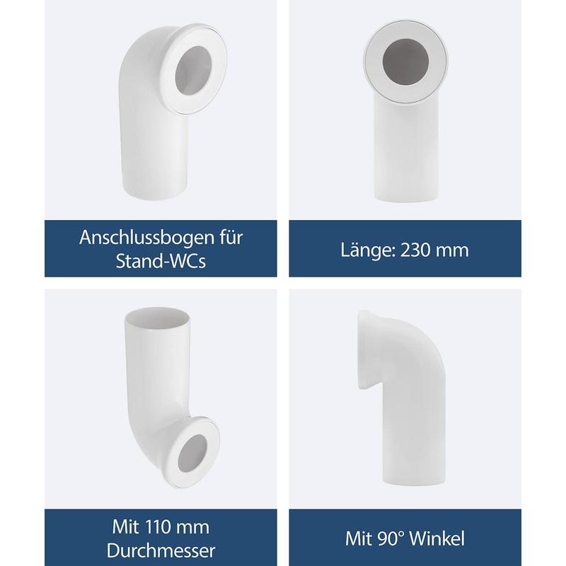 Sanitop-Wingenroth 21642 5 connection bend for stand WC | White