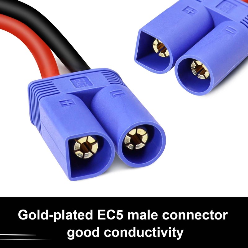 Horsun EC5 Male Connector Bare Leads Silicone Cable Wire 2-PCS