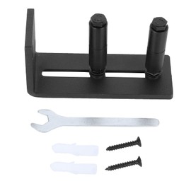 Barn Door Floor Kit, Black Sliding Barn Door Floorguide Carbon Steel Door Bottom Adjustable Floorguide Roller Kit Hardware Accessory Wall Mounted Floor Kit for Barn Doors Sliding Doors