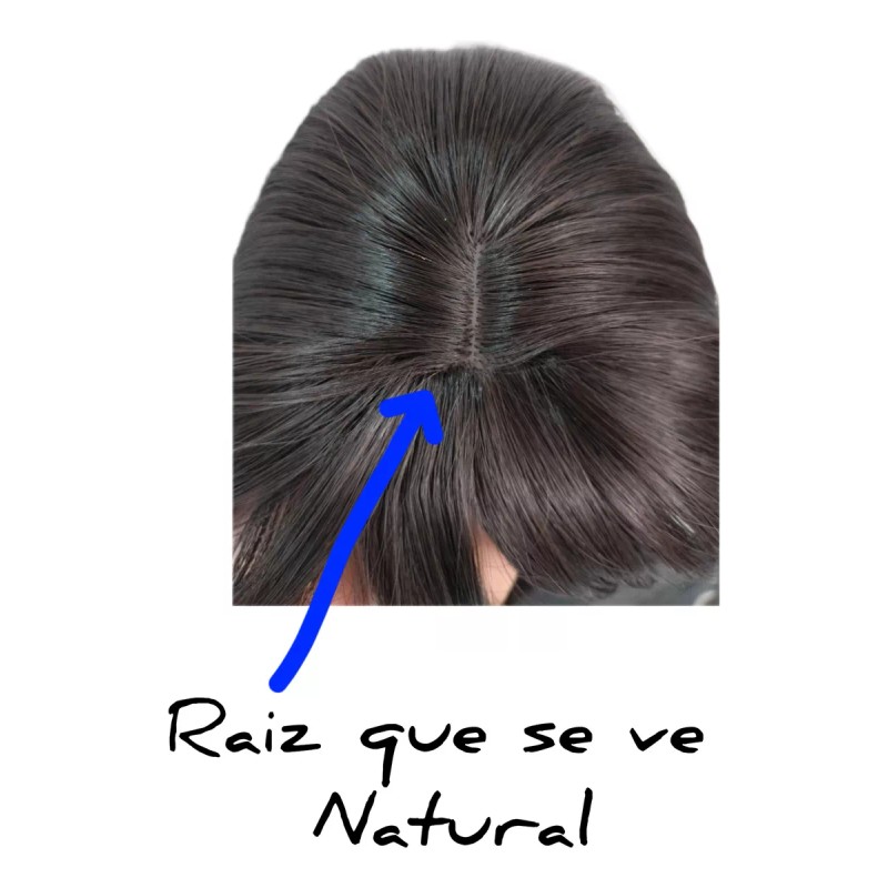 Vegas Extensión Toupe Peluquín Postizo Con Fleco Premium 34cm Clip