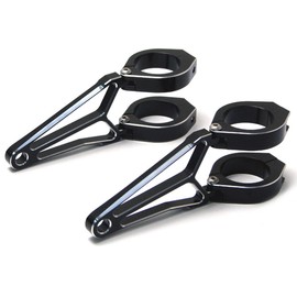 Alchemy Parts Fork Mounted Motorbike Headlight Brackets 40mm - 41mm Razor Style CNC Machined Billet Aluminium - PAIR